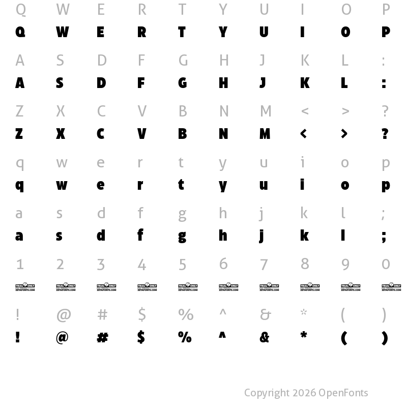 Character Map of Eastman Condensed Trial Heavy