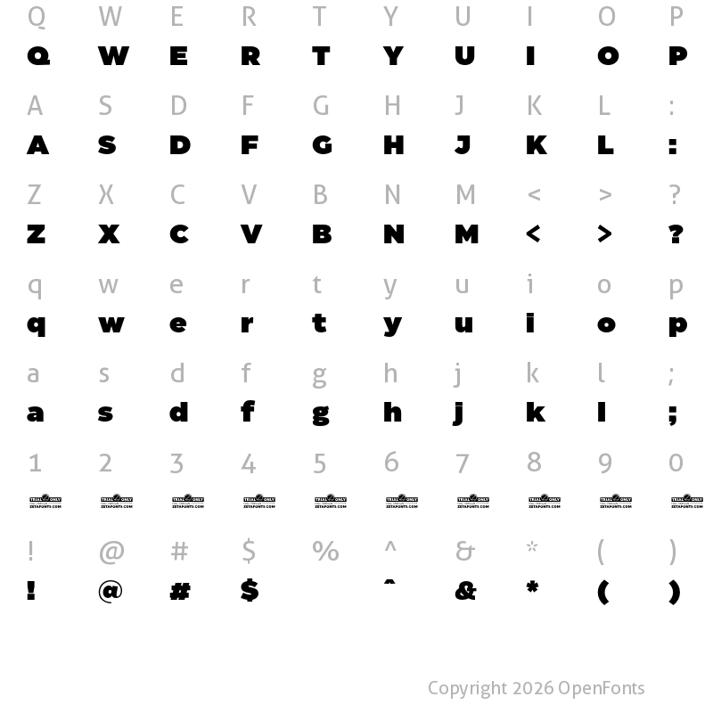 Character Map of Eastman Trial Heavy