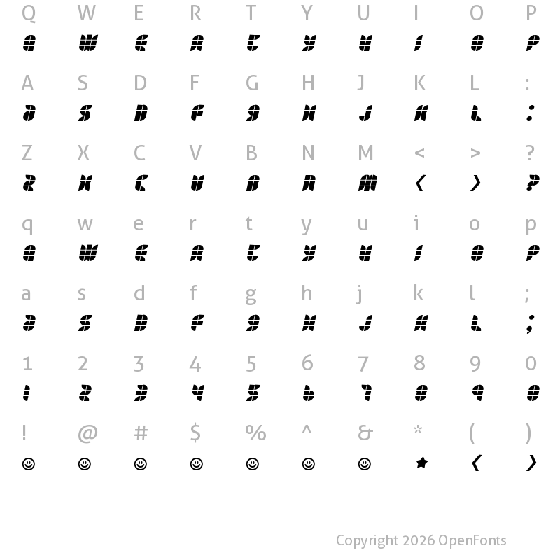 Character Map of Eat your heart out Regular