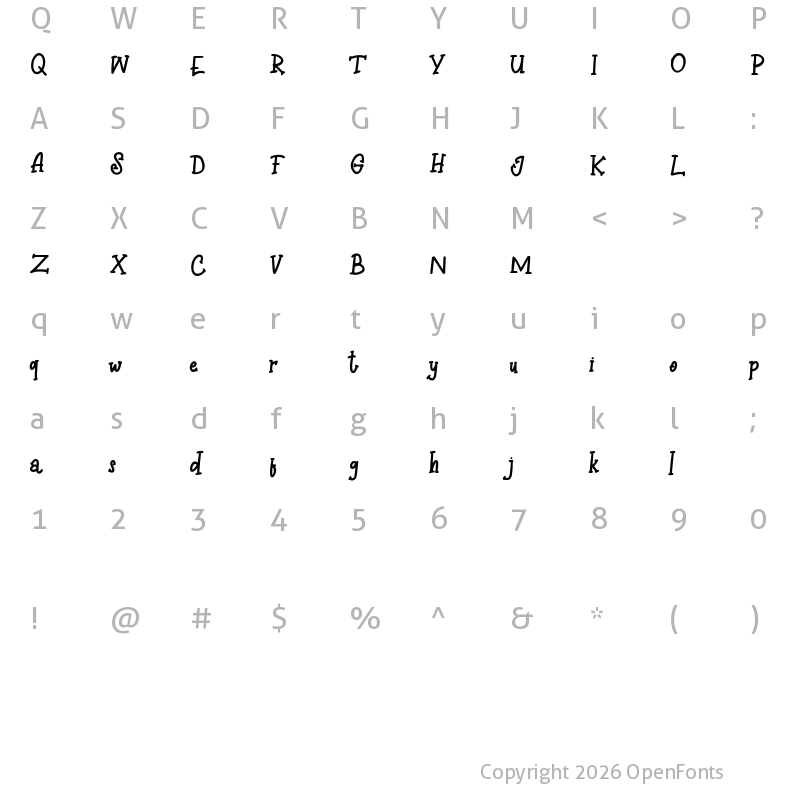 Character Map of Eathoc FREE Regular