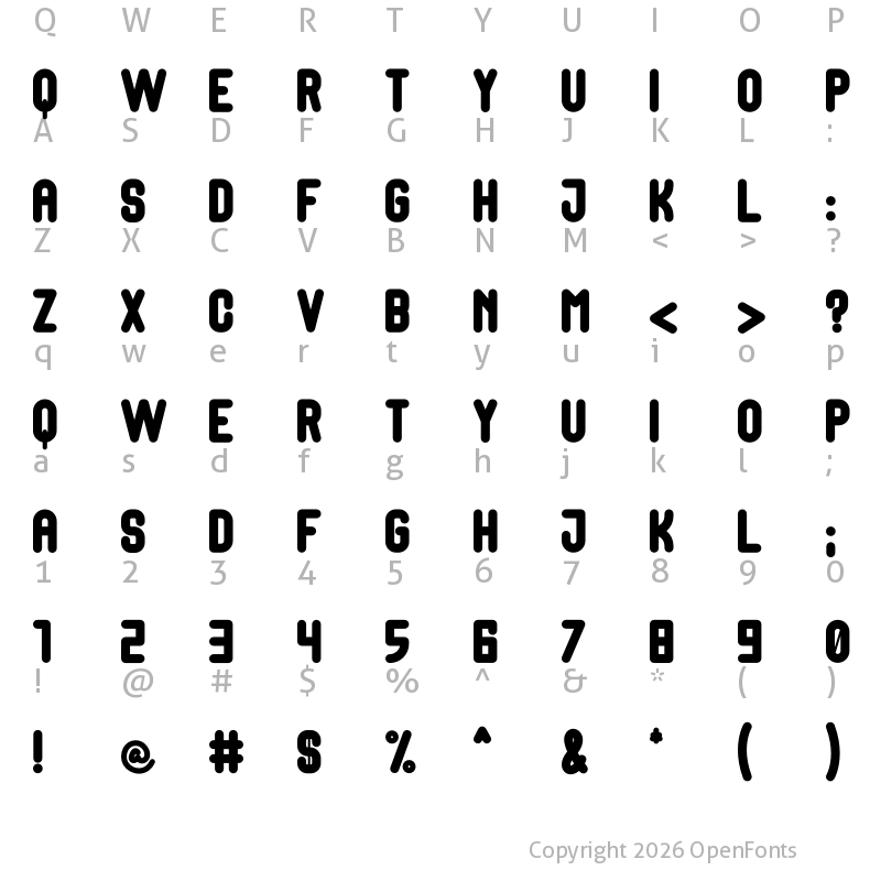 Character Map of Eathoma Sans Regular