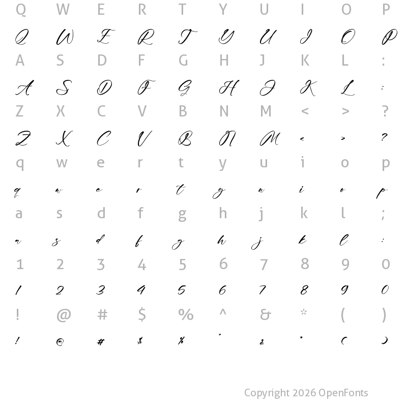 Character Map of Eathonya Regular