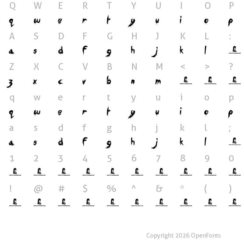 Character Map of Eating You Alive Regular