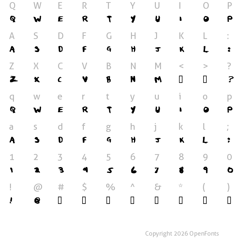 Character Map of Eau de Toilet Regular