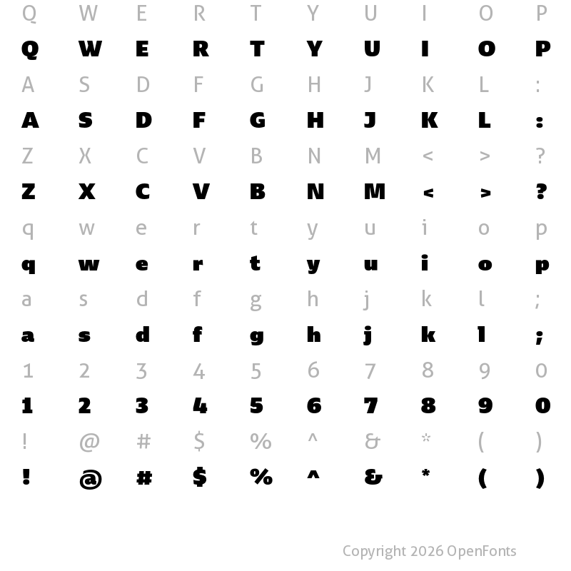 Character Map of Ebony Ultrablack