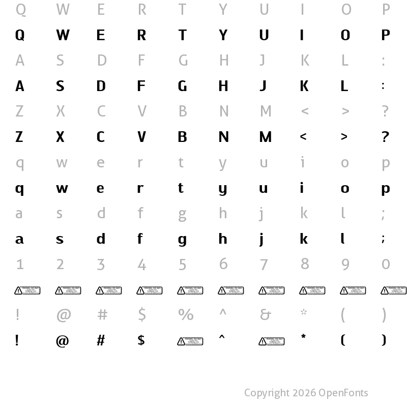 Character Map of Ebson Regular
