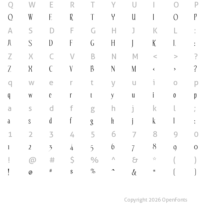 Character Map of Echelon Regular