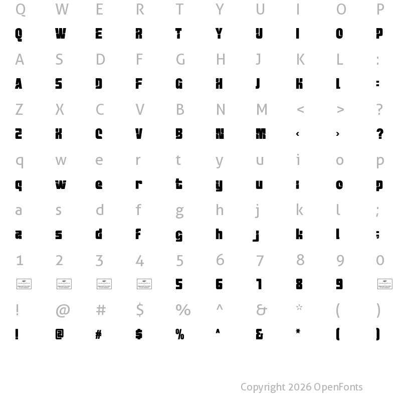 Character Map of Echo Ridge Free Regular