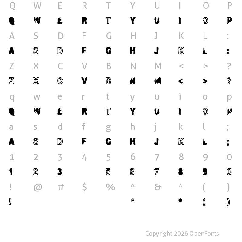 Character Map of Eclipsed Moon Outline