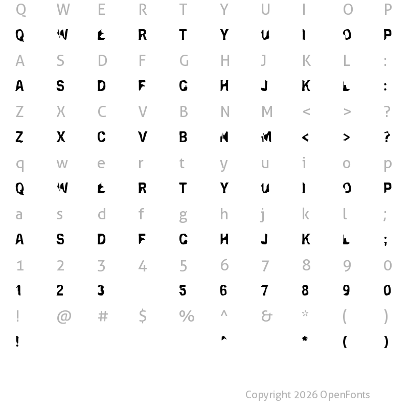 Character Map of Eclipsed Moon Regular