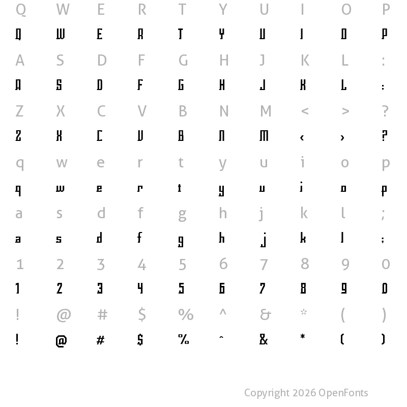 Character Map of Eclix Regular