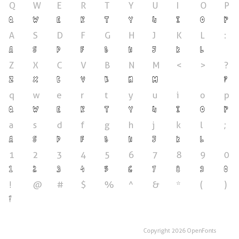 Character Map of ECONOMIS Regular