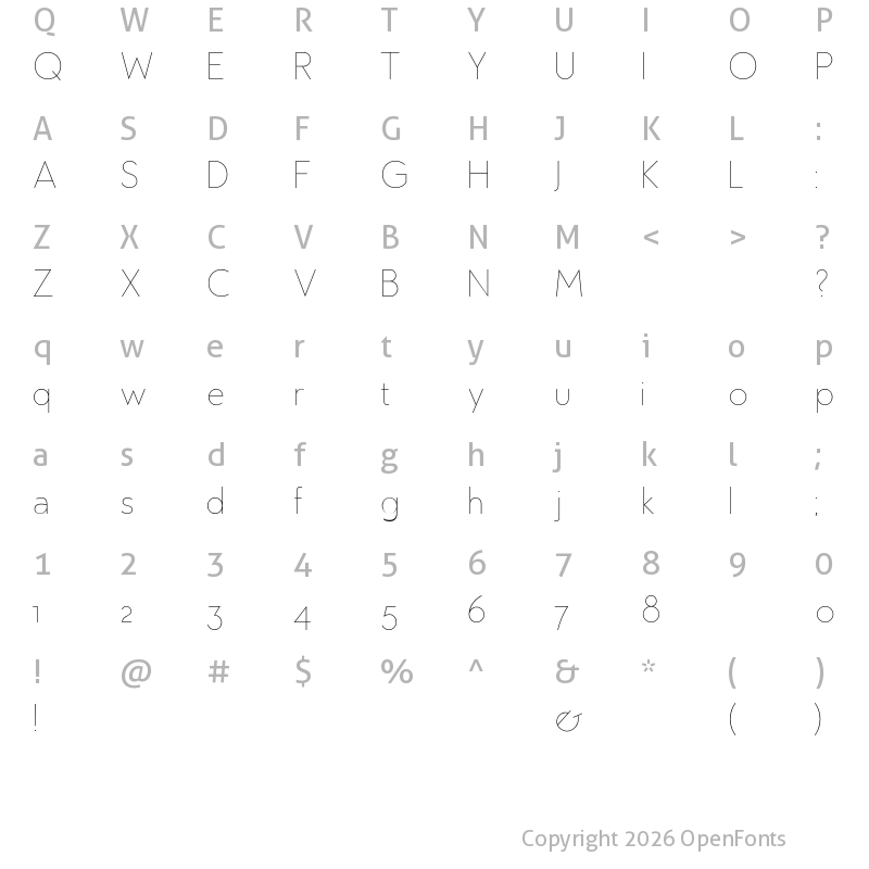 Character Map of Edelsans UltraLight