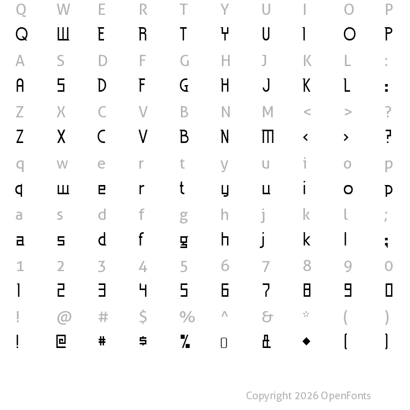 Character Map of Eden Mills Regular