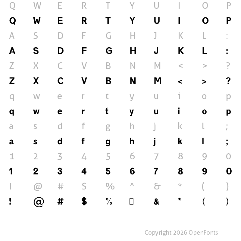 Character Map of Edina ExtraBold
