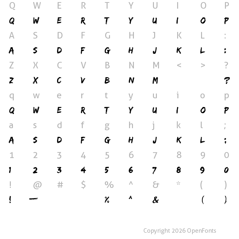 Character Map of Edo SZ Regular