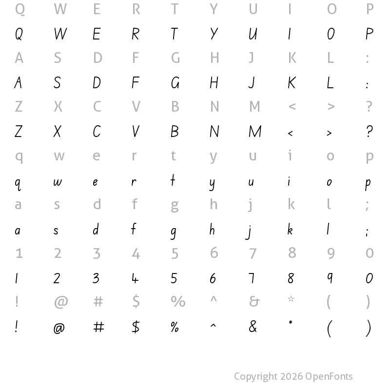 Character Map of Edu NSW ACT Foundation Regular