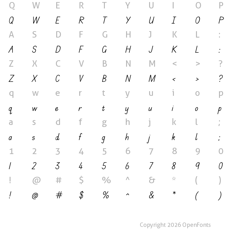 Character Map of Edu TAS Beginner Regular