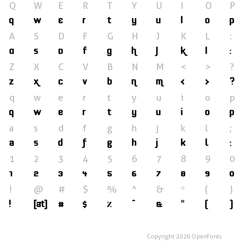 Character Map of effortless Regular