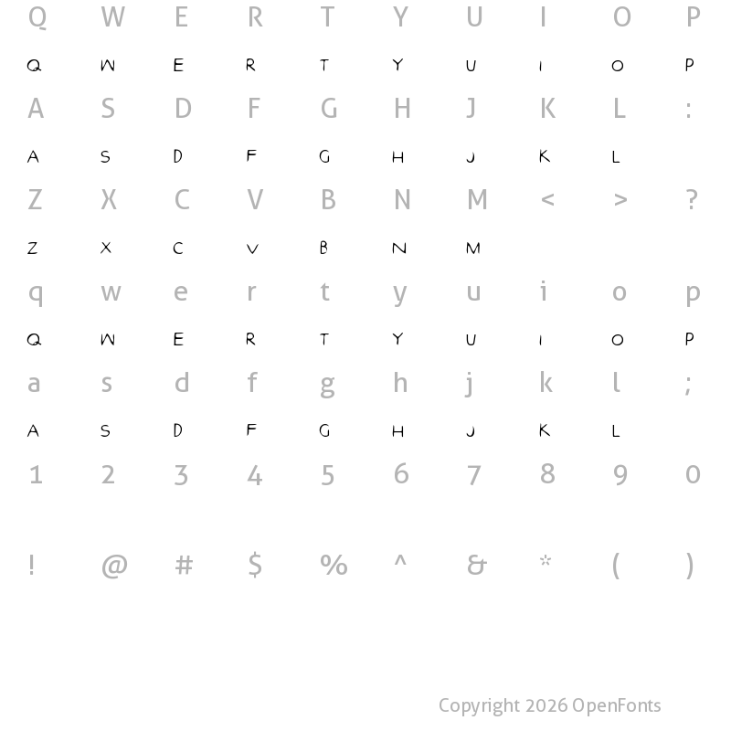Character Map of efontlution_part3 Regular