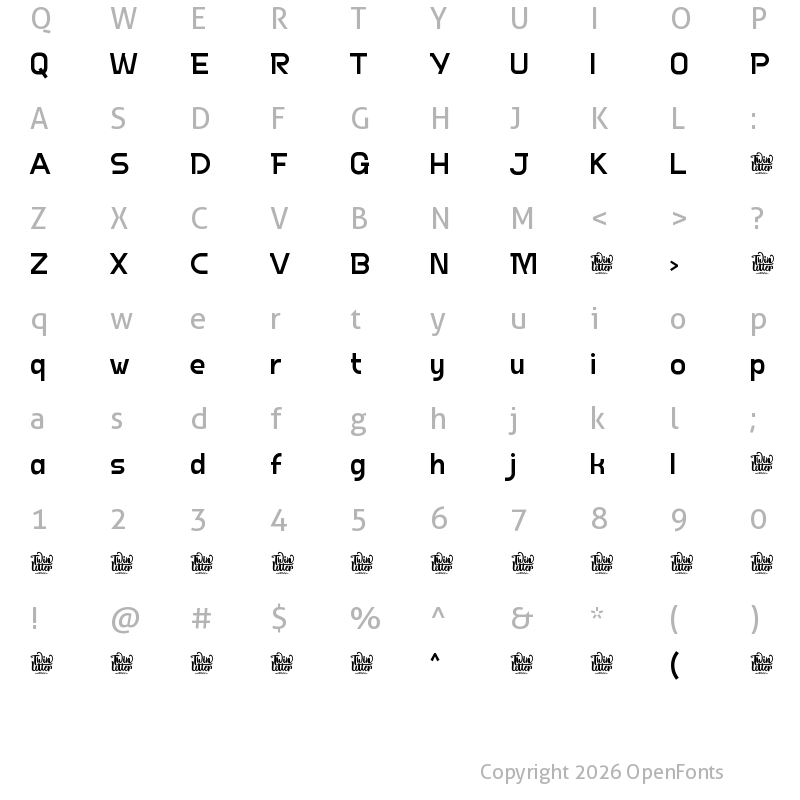 Character Map of EFRIDA Personal Use