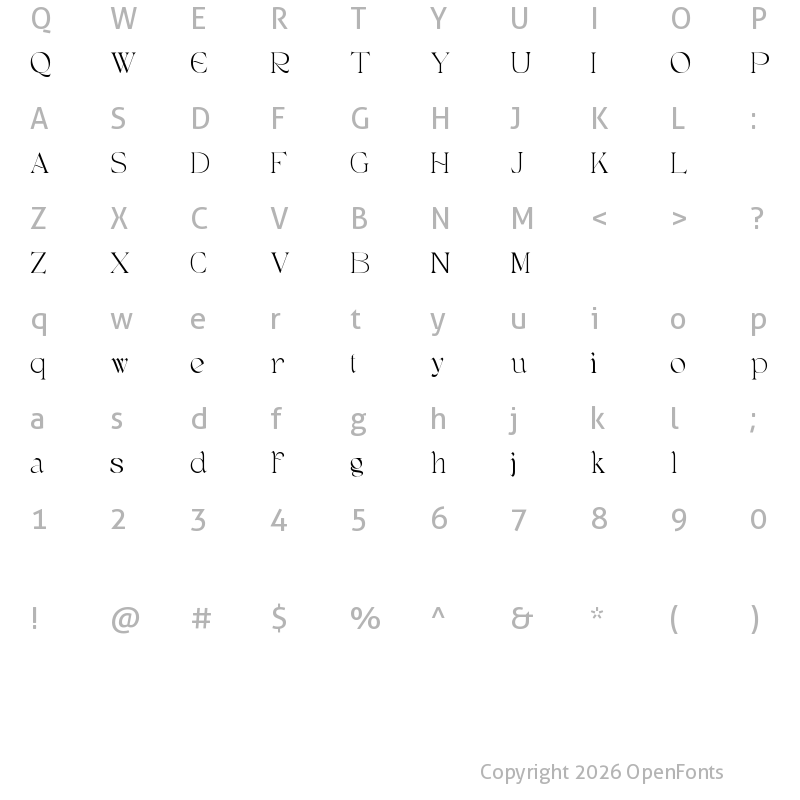 Character Map of Egmond Free Regular