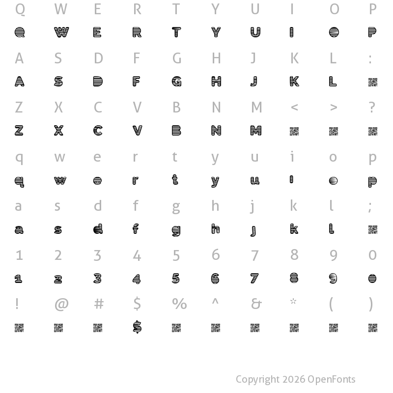 Character Map of EightiesShades Regular