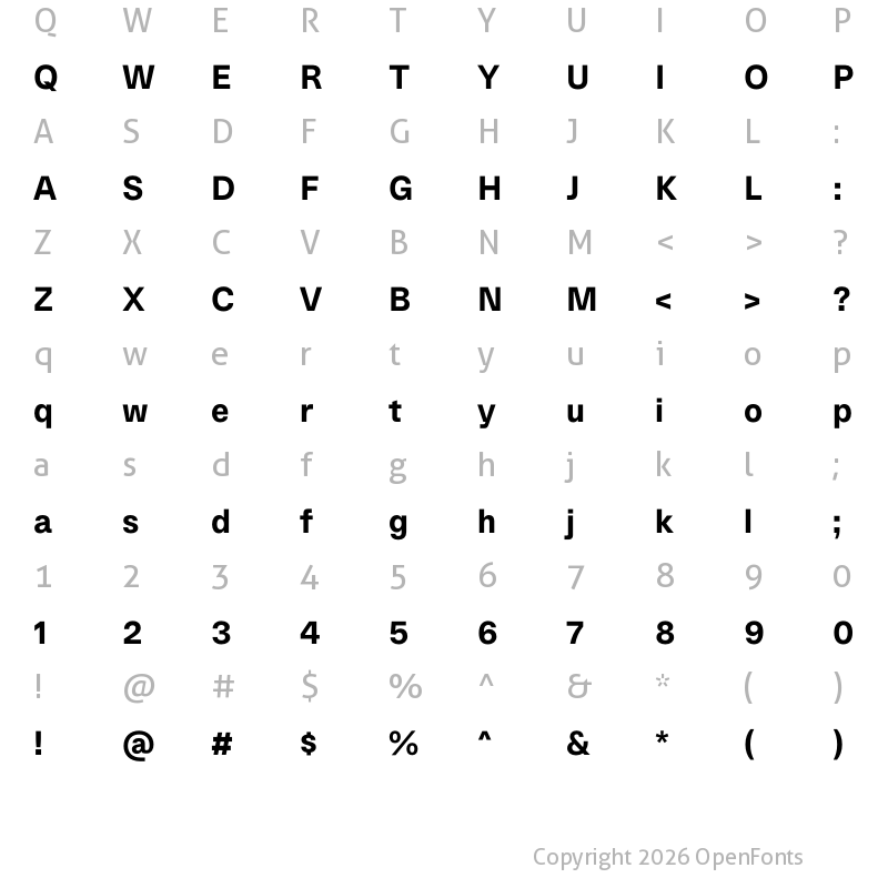 Character Map of Eins Sans Black