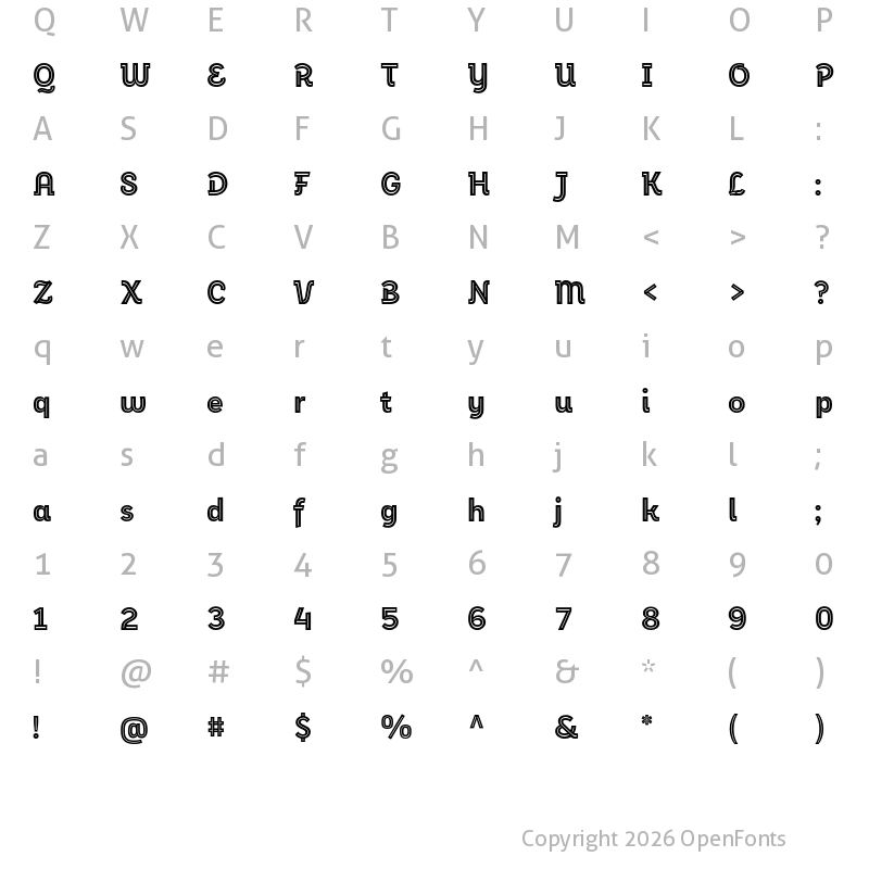 Character Map of Eixample Dip Inline