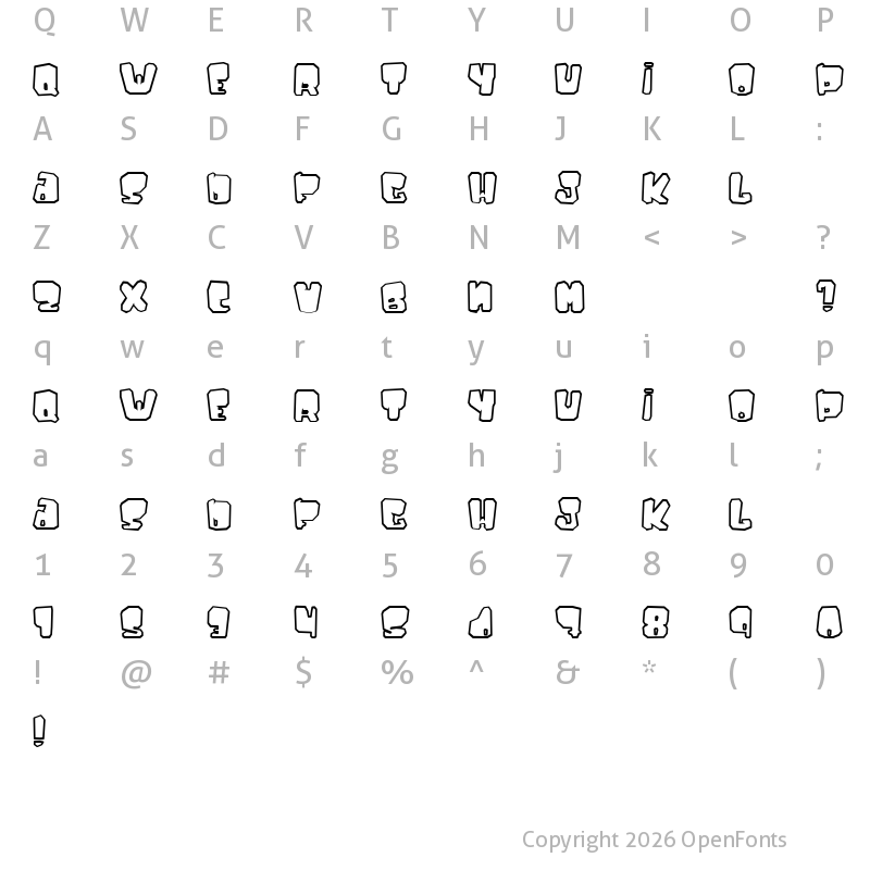 Character Map of Ejaculator Regular