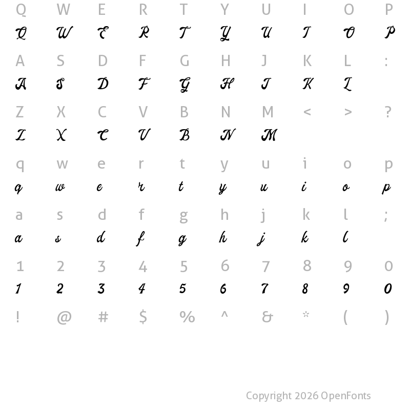 Character Map of Ekshada Regular