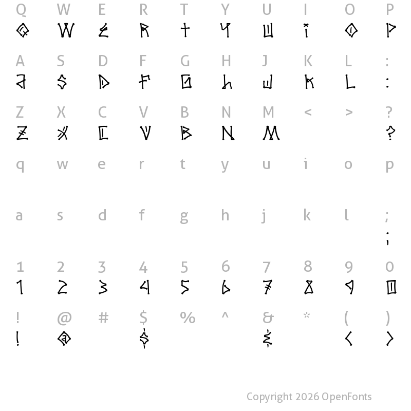 Character Map of El Barrio Regular