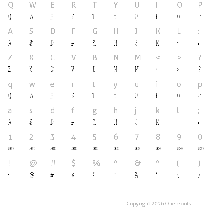 Character Map of El Piratos demo Regular
