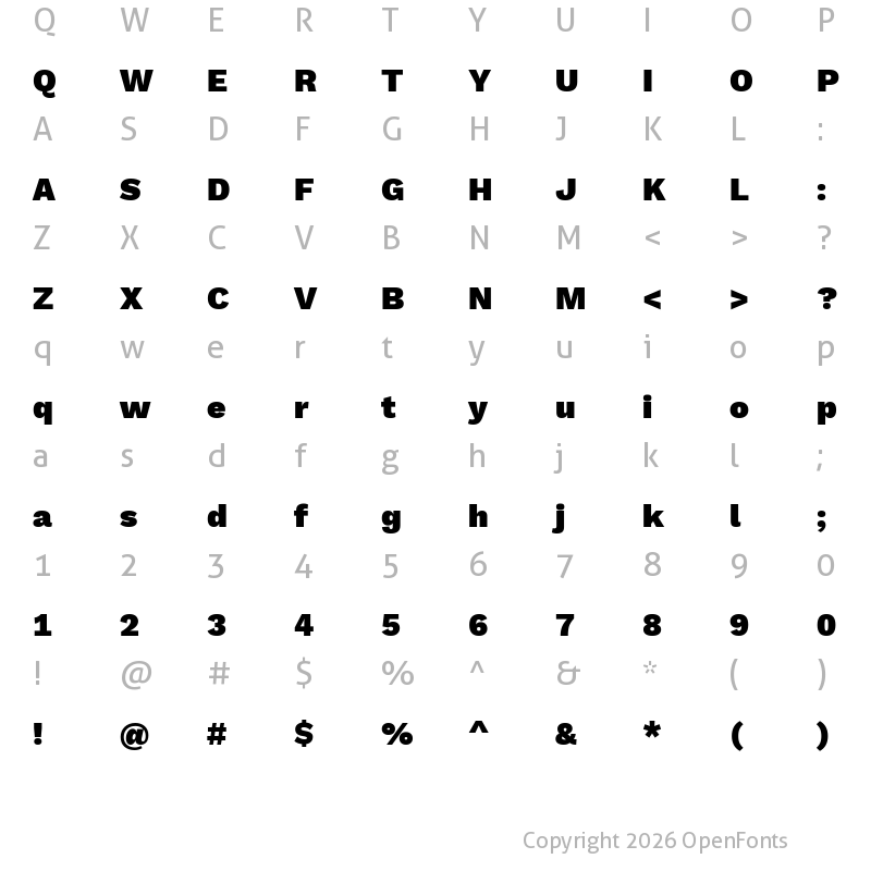 Character Map of Elaine Sans Black