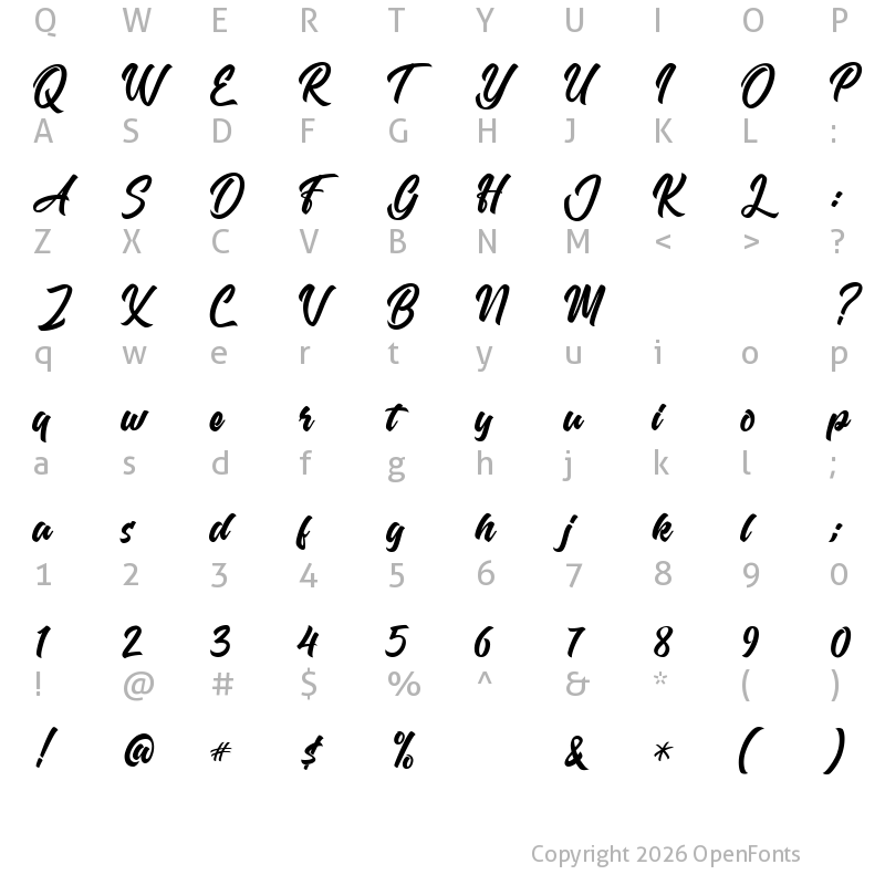 Character Map of ELANDE Clean