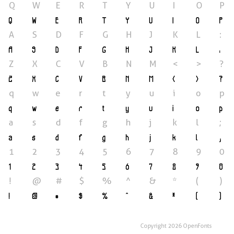 Character Map of Elb-Tunnel Regular