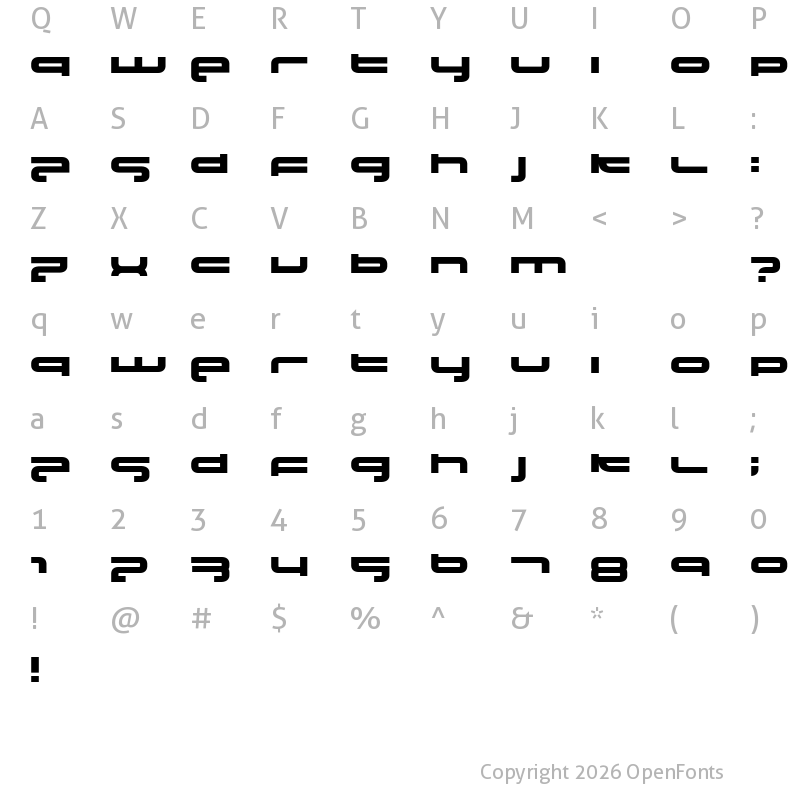 Character Map of Elektrofant by Norwegian Ink Elektrofant by Norwegian Ink