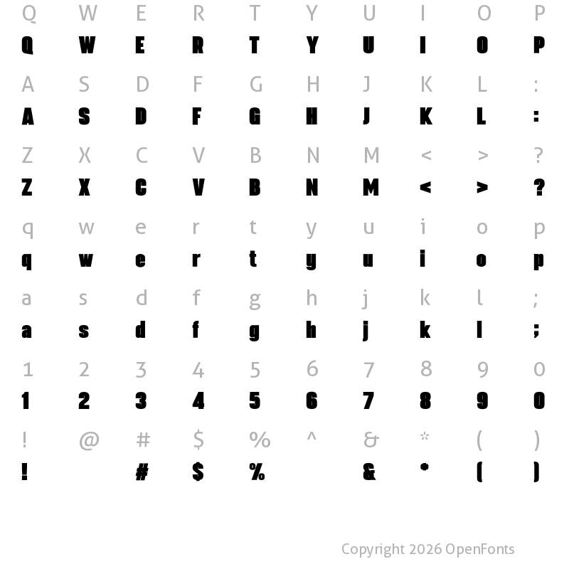 Character Map of Elevate Sans Regular