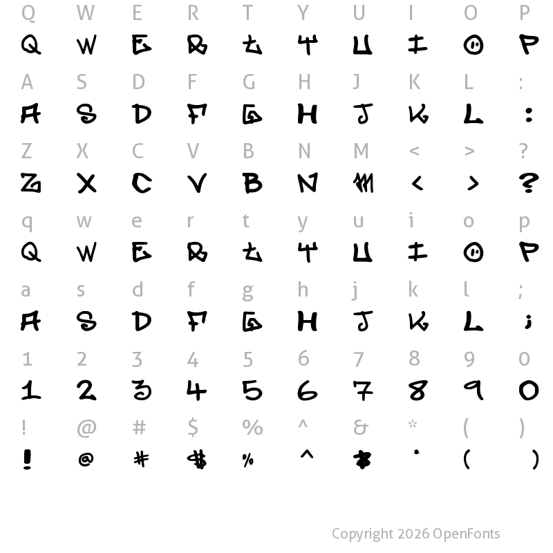 Character Map of elevenoone hand1