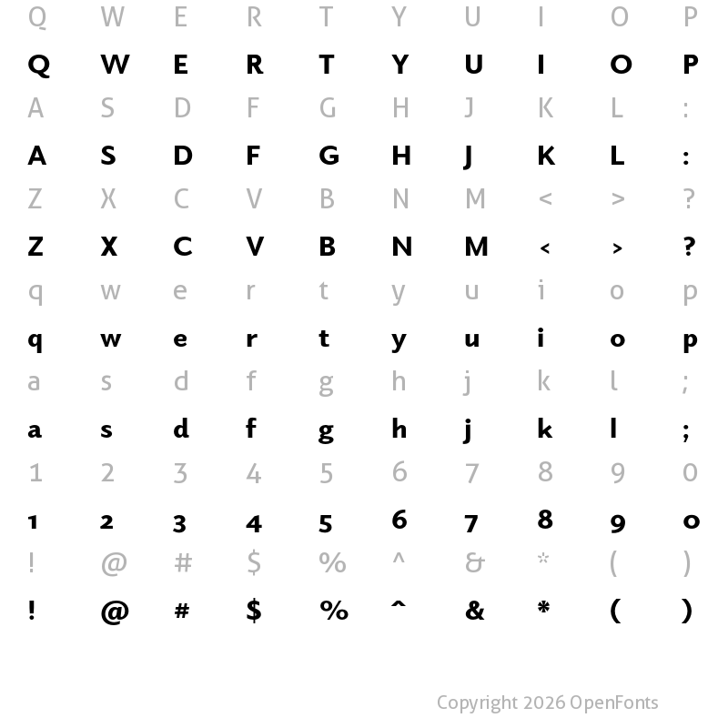 Character Map of Elido Black