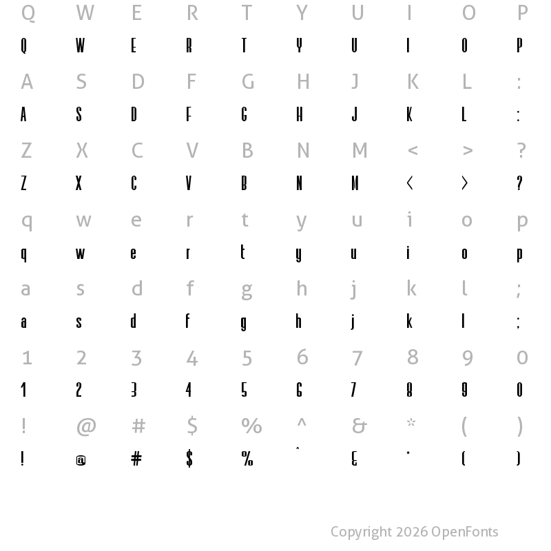 Character Map of Elis Regular