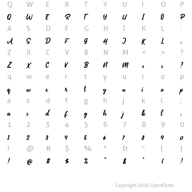 Character Map of Elisein Regular