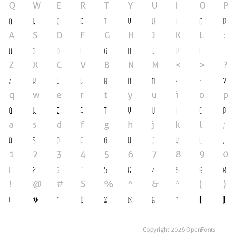 Character Map of Ellery Regular