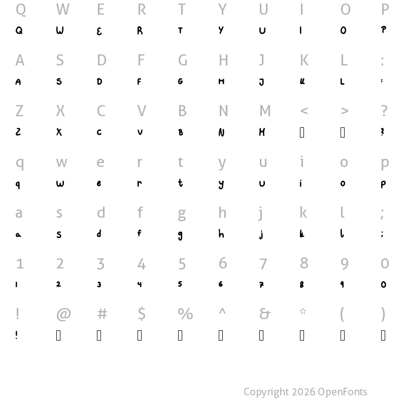 Character Map of Elliot Regular