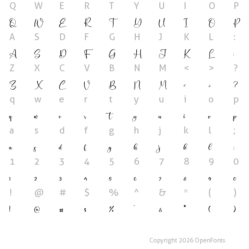 Character Map of Elliott Regular