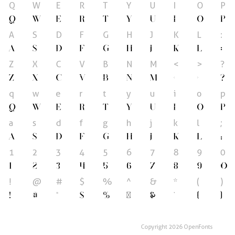 Character Map of Eloise Regular