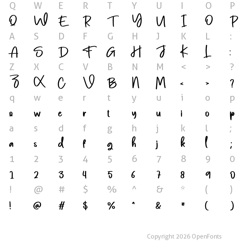 Character Map of Embrio Regular