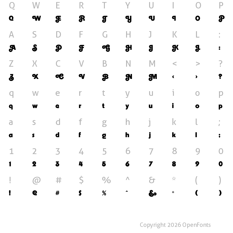 Character Map of Embrionic85Swash Swash