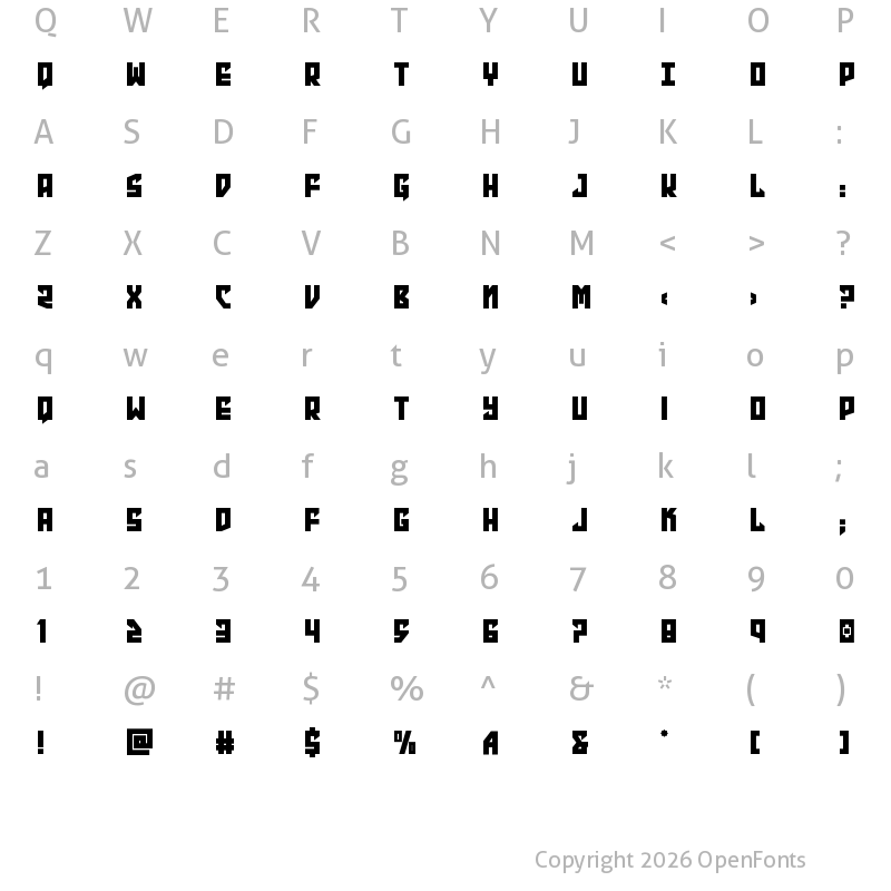 Character Map of Emerald Beacon Title Regular