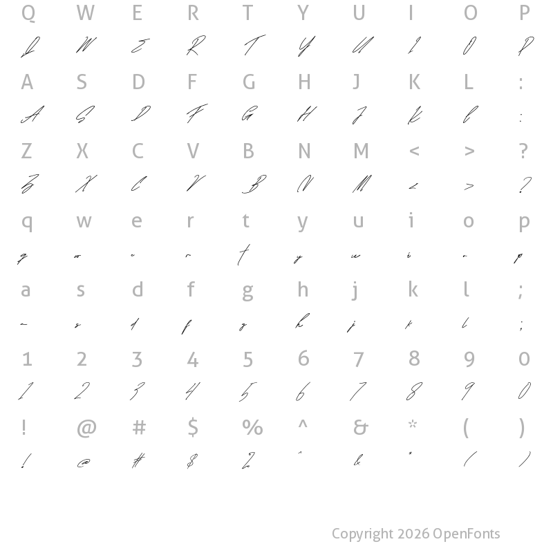 Character Map of Emilone Ricta Regular